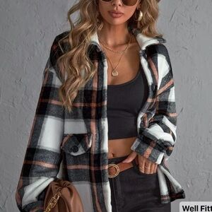Plaid Button-Up Jacket